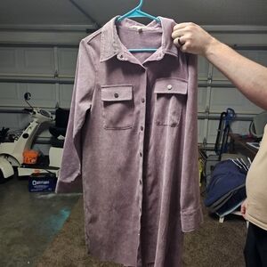 Lily Mauve Corduroy Shacket